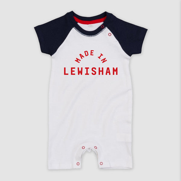 Made in Lewisham Baby Baseball Playsuit